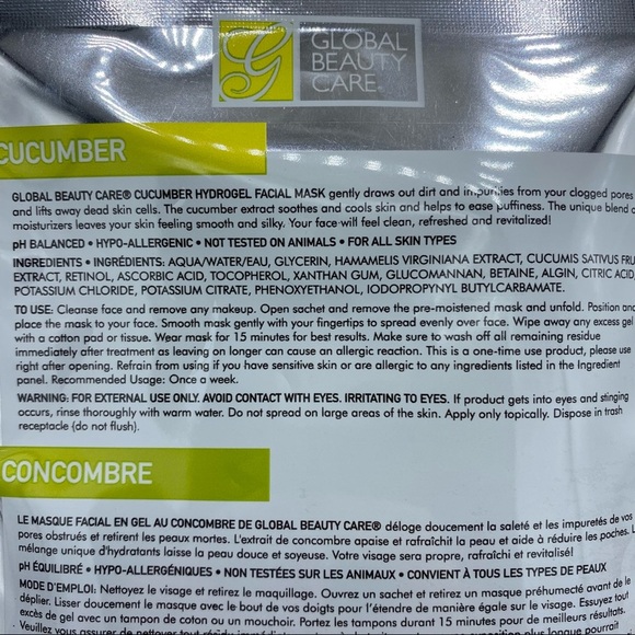 2 - Global Beauty Care | Cucumber Hydrogel Face Masks - Picture 7 of 11